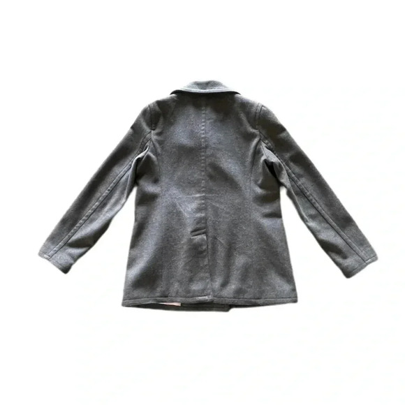 GAP Gray Wool Blend Button Down Pea Coat Women’s Medium - Picture 6 of 16